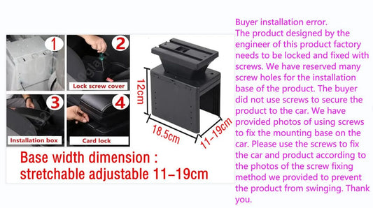 Center console storage box universal arm support interior accessory elbow rest organizer armrest kereta aksesori dalaman sokongan lengan