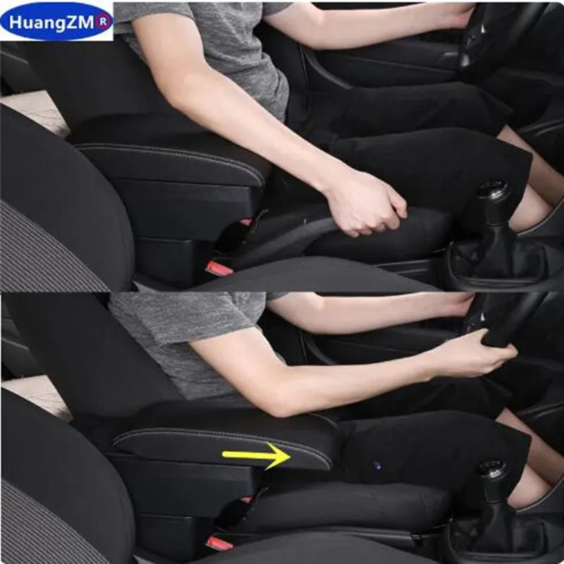 Center console storage box universal arm support interior accessory elbow rest organizer armrest kereta aksesori dalaman sokongan lengan