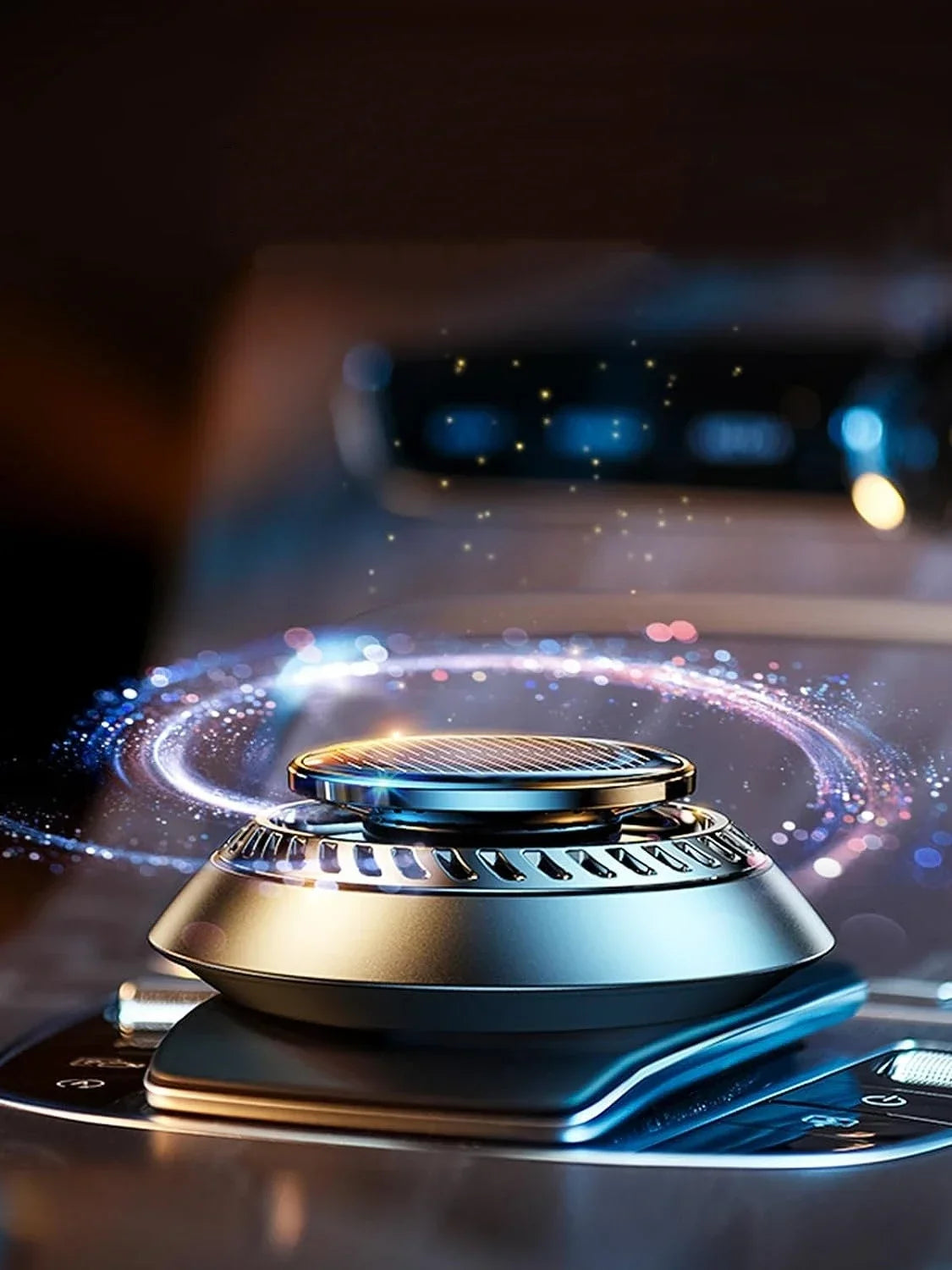 Solar Powered Car Aromatherapy Solar automatic rotation Car Air Freshener Fragrance Car Ornaments Car Diffuser for Essential Oil